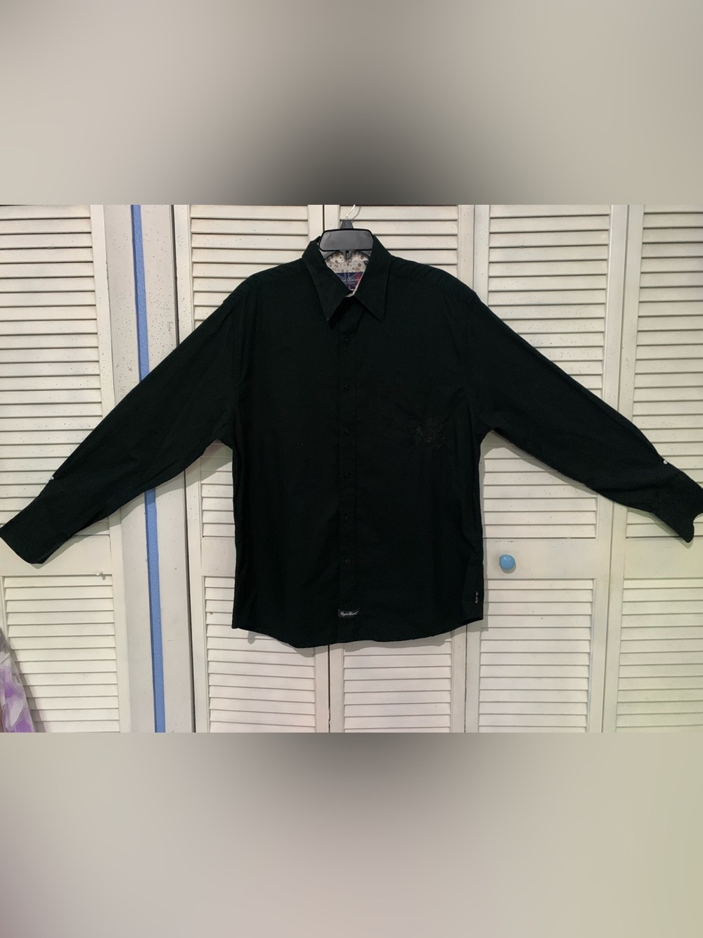 English Laundry Mens Black Button Up Dress Shirt